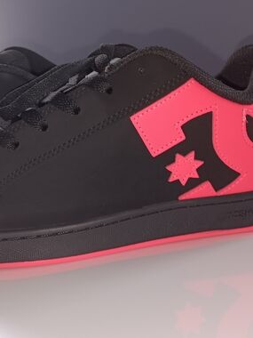 Women's DC Black and Hot Pink Low-Top Sneakers